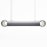 Prisma Linear Pendant - Brushed Steel / Smoke Grey