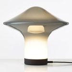 Trottola Table Lamp - Black Anodized / Pearl Grey Opaline