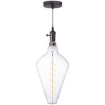 Grand Diamond Shape Pendant - Gunmetal / Amber Light