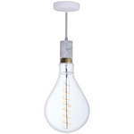 Grand Pear Shape Pendant - White / Amber Light