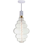 Grand Beehive Shape Pendant - White / Amber Light