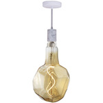 Grand Jewel Shape Pendant - White / Amber Light