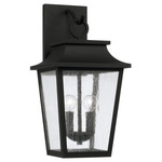 Chandler Outdoor Wall Light - Black / Antique Glass