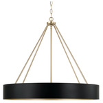 Weller Chandelier - Matte Brass / Black