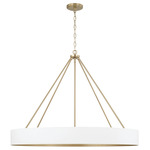 Weller Chandelier - Matte Brass / White