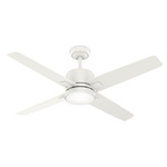 Axial Ceiling Fan with Light - Cased White / White / White
