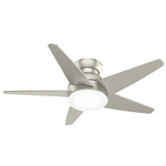Isotope Low Profile Ceiling Fan with Light - Matte Nickel / Matte Nickel