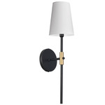 Cinthia Wall Sconce - Matte Black / Aged Brass / White