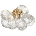 Charlize Ceiling Light - Aged Brass / Clear