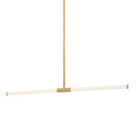 Corvette Horizontal Pendant - Aged Brass / White