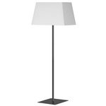 Gretchen Square Base Floor Lamp - Matte Black / White