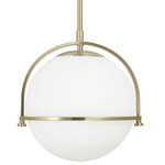 Paola Pendant - Aged Brass / White