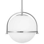 Paola Pendant - Polished Chrome / White