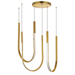 Pacari Horizontal Pendant - Aged Brass / White