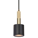 Rhoswen Pendant - Aged Brass / Matte Black / Clear