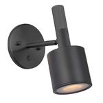 Rhoswen Adjustable Wall Sconce - Matte Black / Clear