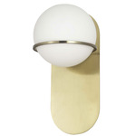 Sofia Vertical Wall Sconce - Aged Brass / White