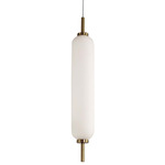 Typha Pendant - Aged Brass / White