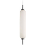 Typha Pendant - Polished Chrome / White