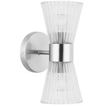 Vienna Cone Double Wall Sconce - Polished Chrome / Clear