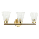 Vienna Cone Bathroom Vanity Light - Aged Brass / Clear