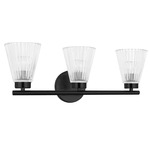 Vienna Cone Bathroom Vanity Light - Matte Black / Clear