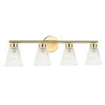 Vienna Cone Bathroom Vanity Light - Aged Brass / Clear