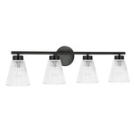 Vienna Cone Bathroom Vanity Light - Matte Black / Clear