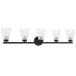 Vienna Cone Bathroom Vanity Light - Matte Black / Clear