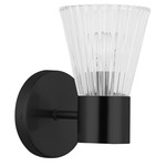 Vienna Cone Wall Sconce - Matte Black / Clear
