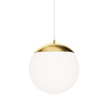 Continuum Track Snowball Pendant - Natural Aged Brass / White