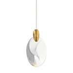 Pebble Pendant - Black / Gold / Crystal