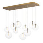 Global Multi Light Linear Pendant - Natural Aged Brass / Clear