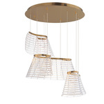 Tartan Multi Light Pendant - Brushed Champagne / Clear