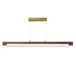 Joist Linear Pendant - Natural Aged Brass / Walnut / White