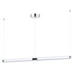 Vanish Multi Light Linear Pendant - Brushed Aluminum / Clear