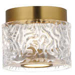Elysian Ceiling Light - Natural Aged Brass / Clear
