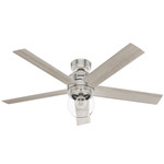 Xidane Ceiling Fan with Light - Brushed Nickel / Clear