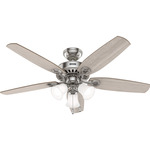 Builder Energy Star 3-Light Ceiling Fan - Brushed Nickel / Light & Warm Gray Oak