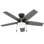 Anisten Energy Star Ceiling Fan - Matte Black / Matte Black / Dark Gray Oak