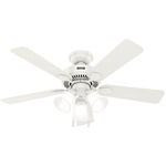 Swanson Energy Star 3-Light Ceiling Fan - Fresh White / Fresh White / Natural Wood / Clear Frosted