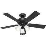 Swanson Energy Star 3-Light Ceiling Fan - Matte Black / Matte Black / Light Gray Oak / Clear Frosted