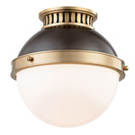 Latham Ceiling Light - Aged / Antique Distressed Bronze / Opal