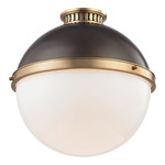 Latham Ceiling Light - Aged / Antique Distressed Bronze / Opal