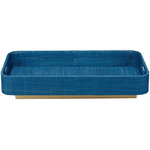 Utopia Footed Tray - Antique Brass / Blue
