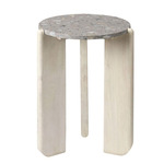 Quarry Side Table - Light Wood / Light Stone