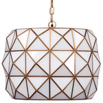 Hollywood Pendant - Antique Brass / White