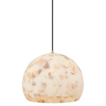 Alabaster Rocks Globe Pendant - Brushed Brass / Alabaster