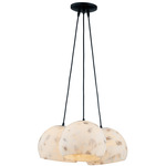 Alabaster Rocks Globe Cluster Pendant - Matte Black / Alabaster