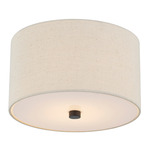 Textile Classic 973 Ceiling Flush Light - Matte Black / Cream